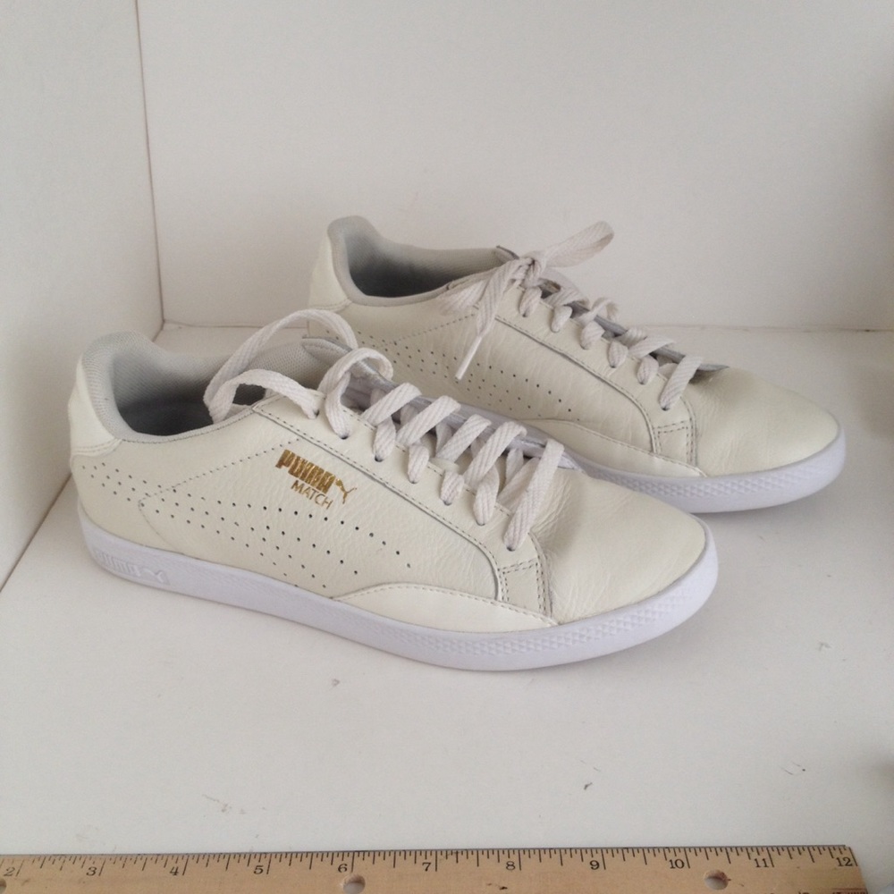 Puma white leather sneakers